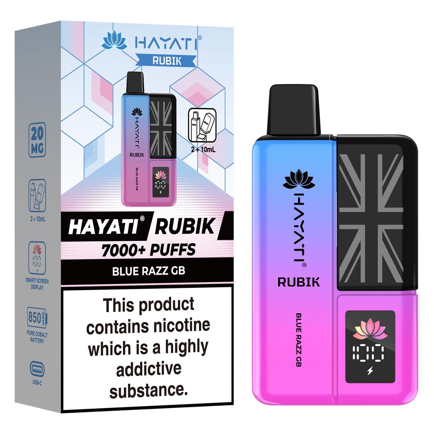 Hayati Rubik 7000+ Puff Prefilled Vape Kit 5pk