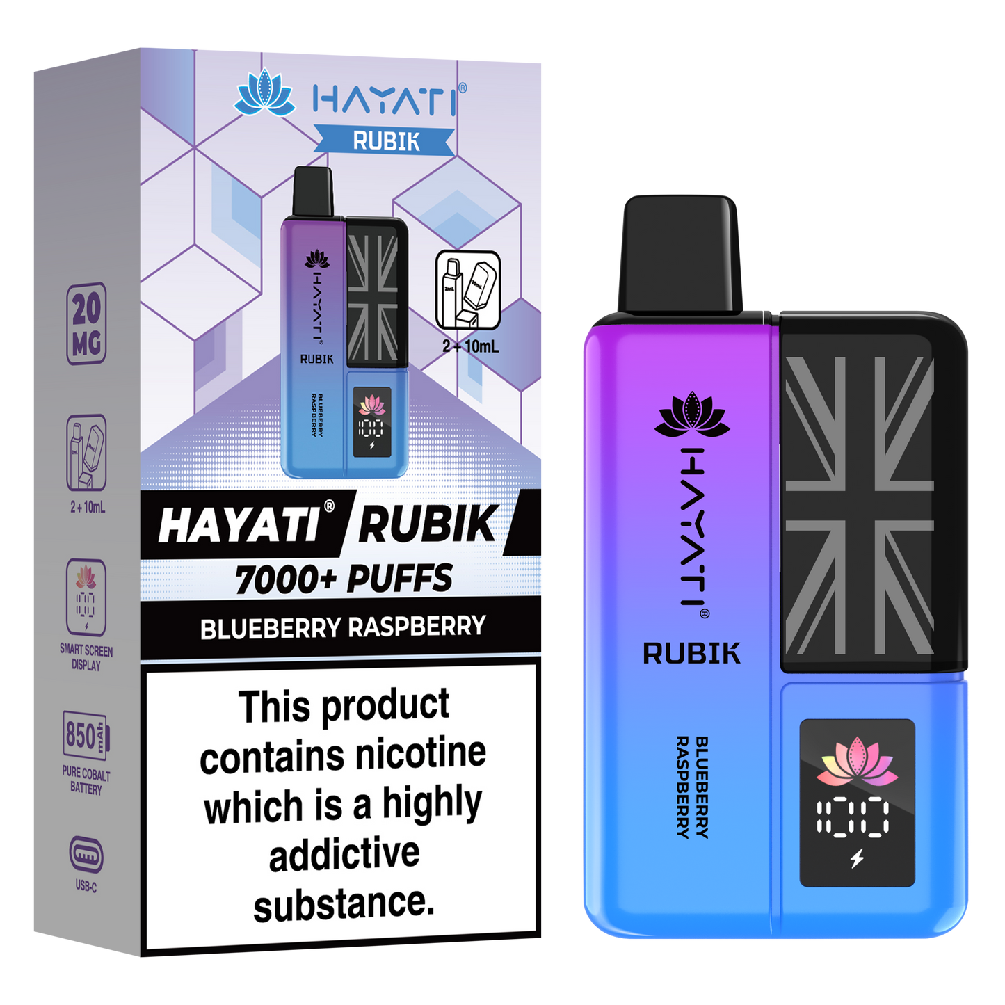 Hayati Rubik 7000+ Puff Prefilled Vape Kit 5pk