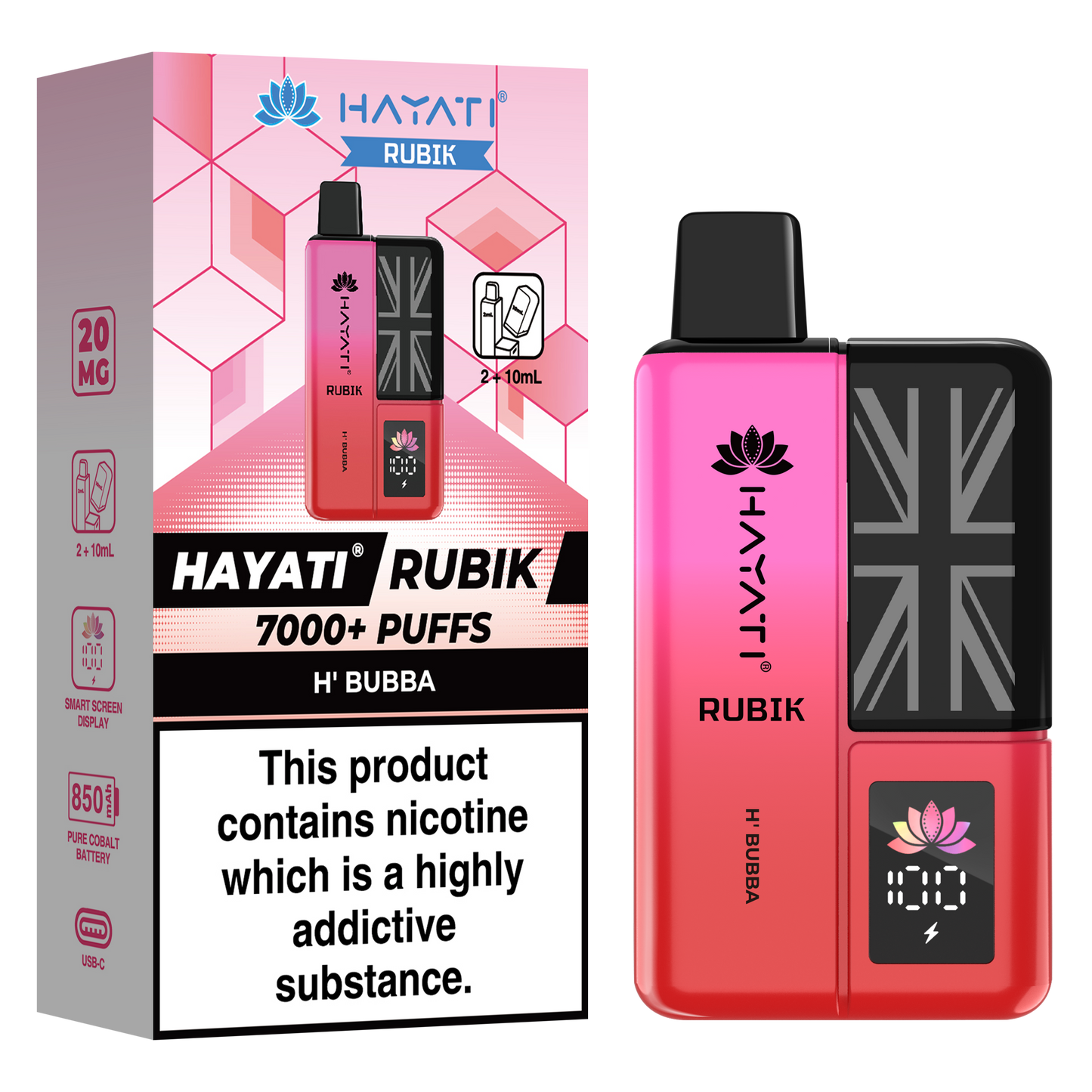 Hayati Rubik 7000+ Puff Prefilled Vape Kit 5pk