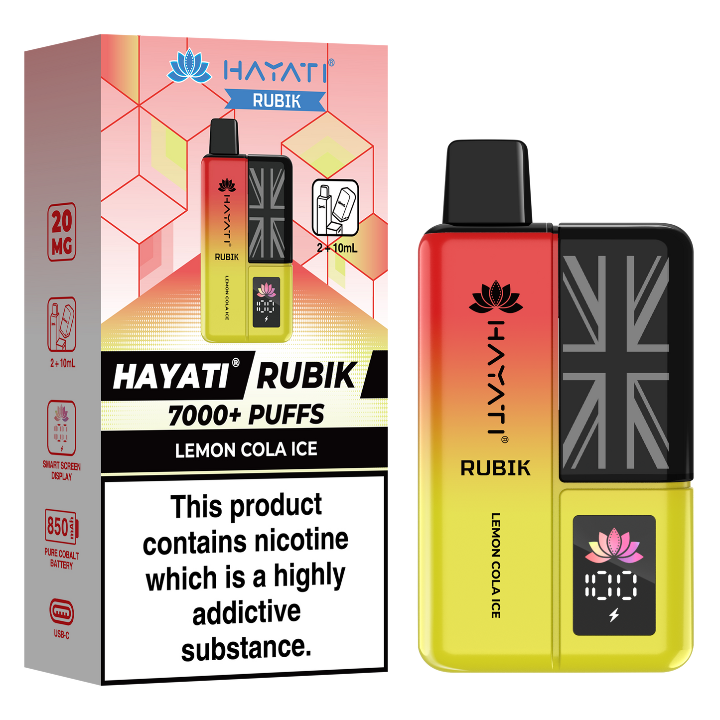 Hayati Rubik 7000+ Puff Prefilled Vape Kit 5pk