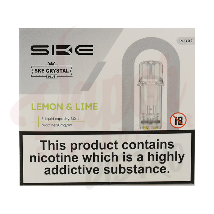 SKE Crystal Plus Prefilled Pods (BOX OF 10) - Lemon Lime
