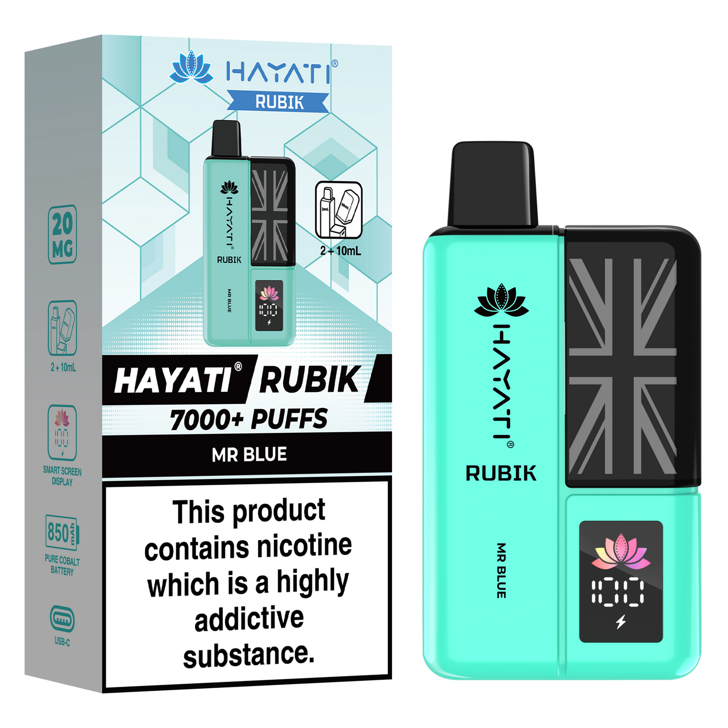 Hayati Rubik 7000+ Puff Prefilled Vape Kit 5pk