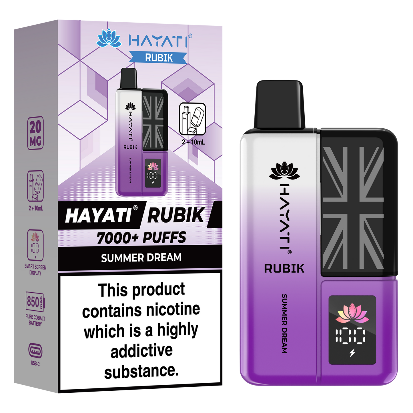 Hayati Rubik 7000+ Puff Prefilled Vape Kit 5pk