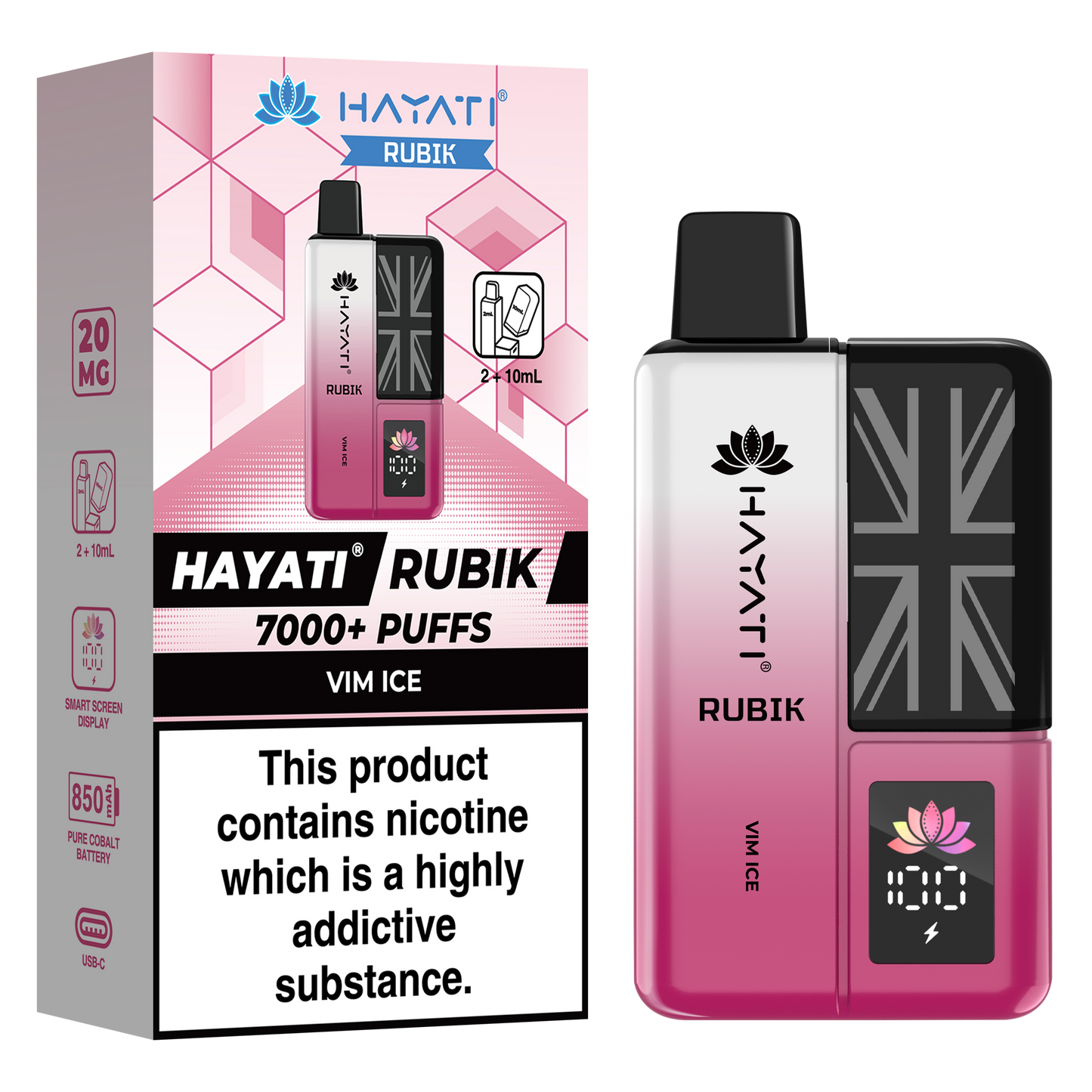 Hayati Rubik 7000+ Puff Prefilled Vape Kit 5pk