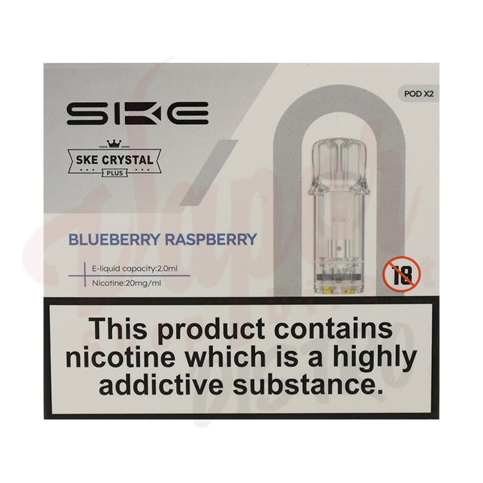 SKE Crystal Plus Prefilled Pods (BOX OF 10) - Blueberry Raspberry