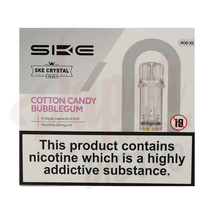 SKE Crystal Plus Prefilled Pods (BOX OF 10) - Cotton Candy Bubblegum