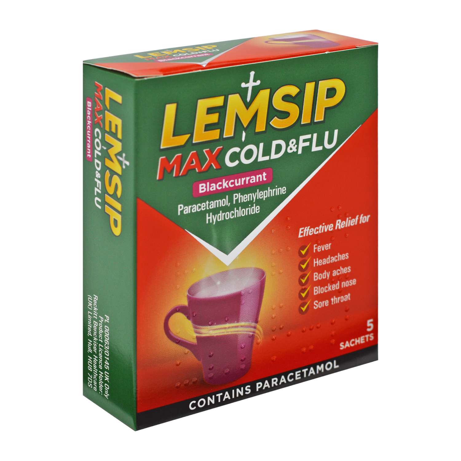 Lemsip Max Cold & Flu Blackcurrant 6 x 5 Sachets