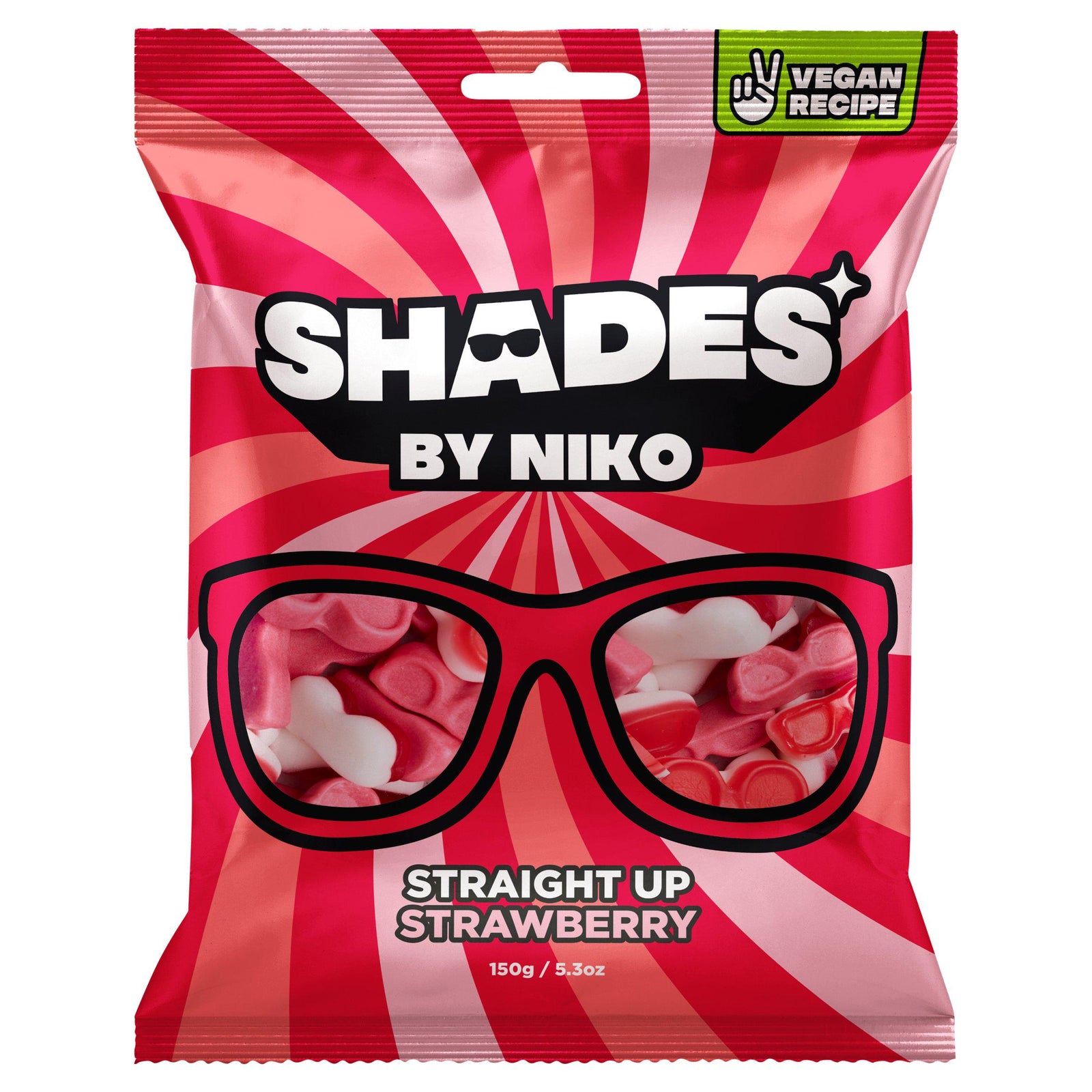 Shades by Niko Straight Up Strawberry Flavour Sweets 20 x 150g
