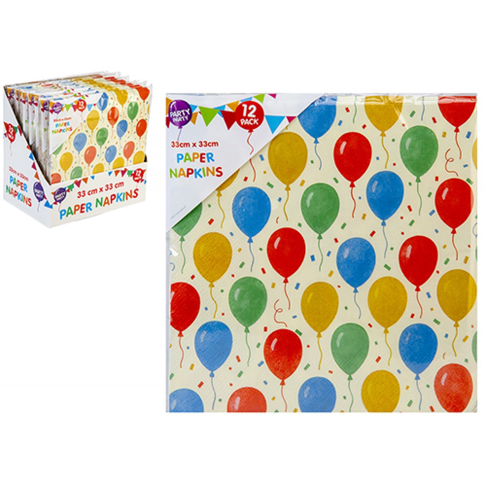 Party Party 33×33cm 12pk 3ply Napkins 12