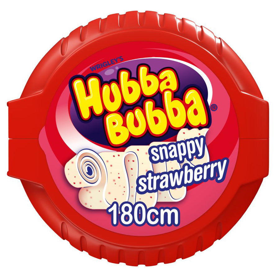 Hubba Bubba Chewing Gum Tape Strawberry 56g 12pk