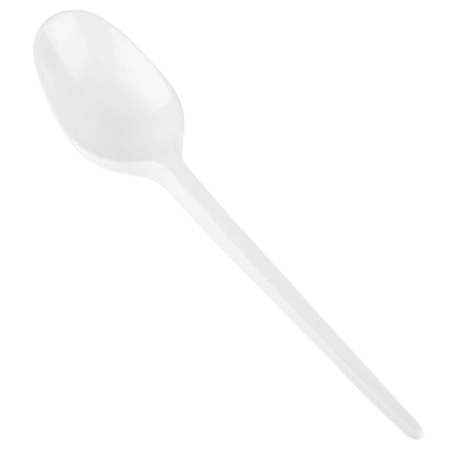 Reusable Plastic Spoons White 80pk