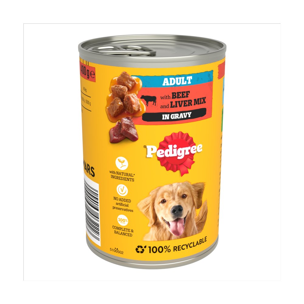 Pedigree Dog Tin with Beef in Gravy 12 x 400g