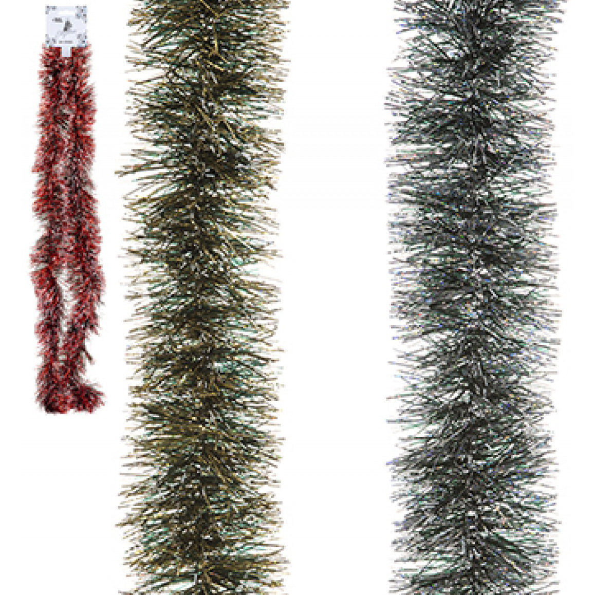 2m 6ply Coloured Snow Tipped 11cm Tinsel