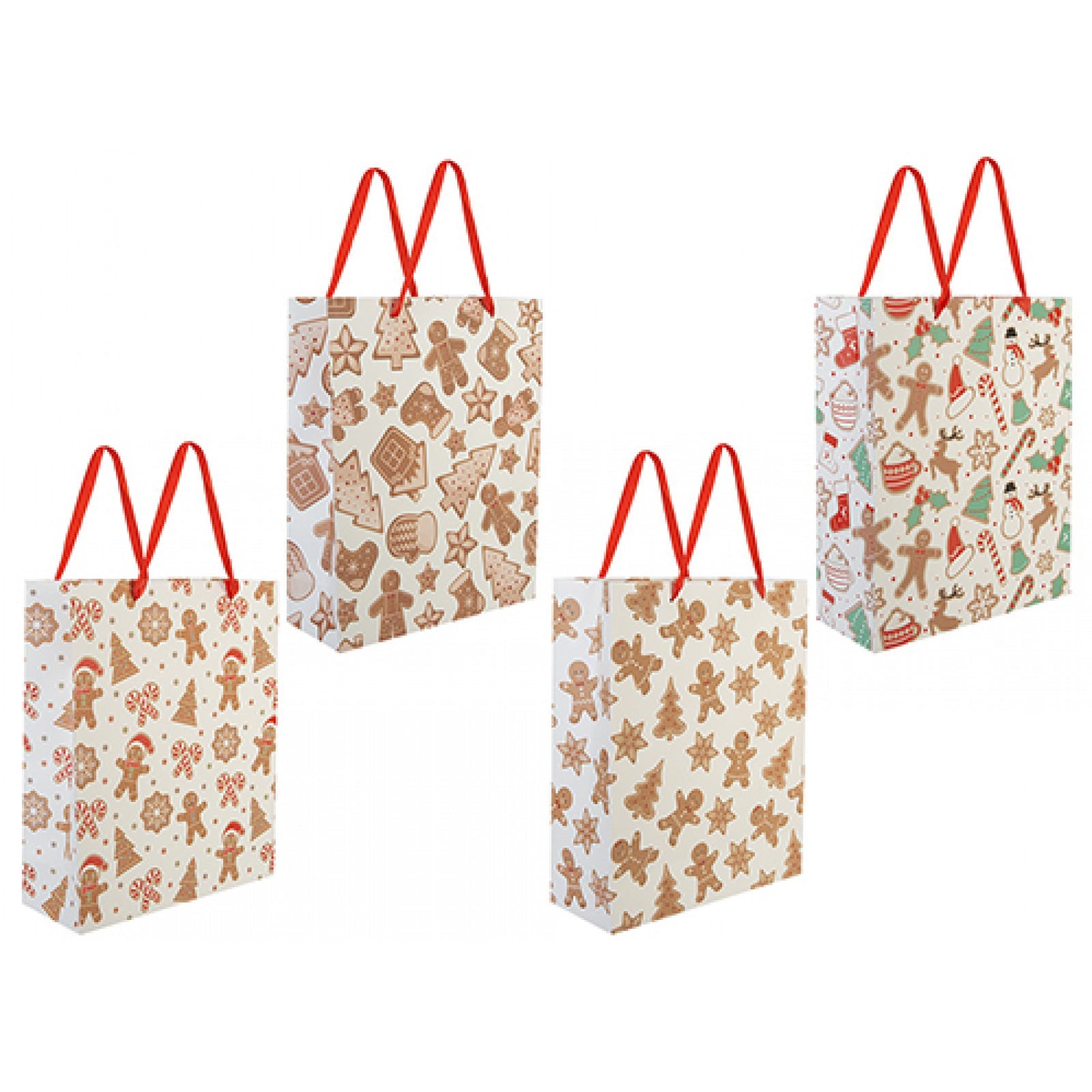 Flocked Gingerbread Christmas Gift Bag