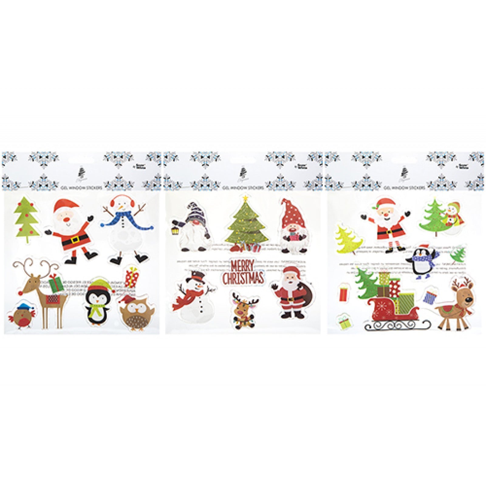 20x20cm Printed Xmas Gel Window Stickers