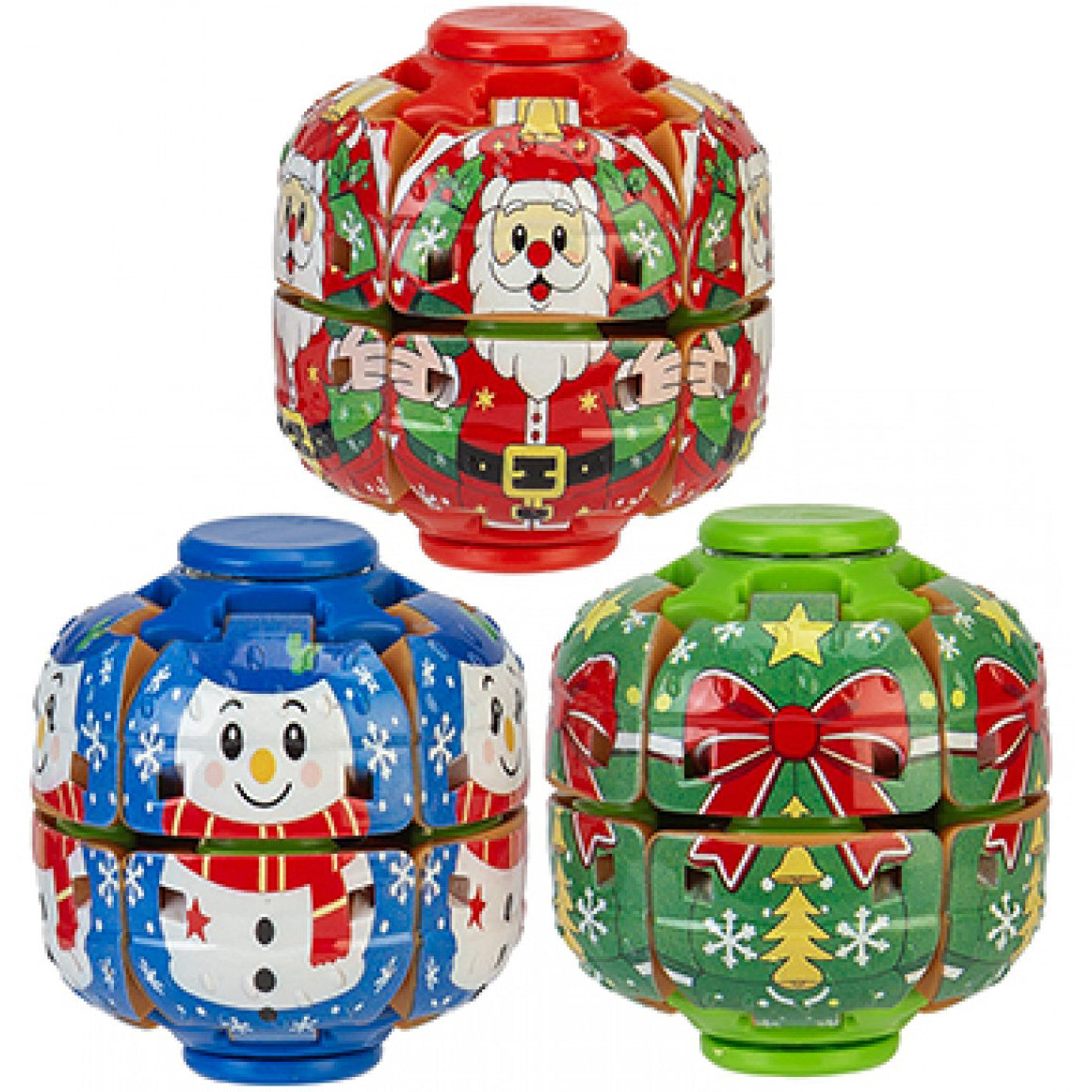 3asst 6cm Christmas Gyro Spinner Fid