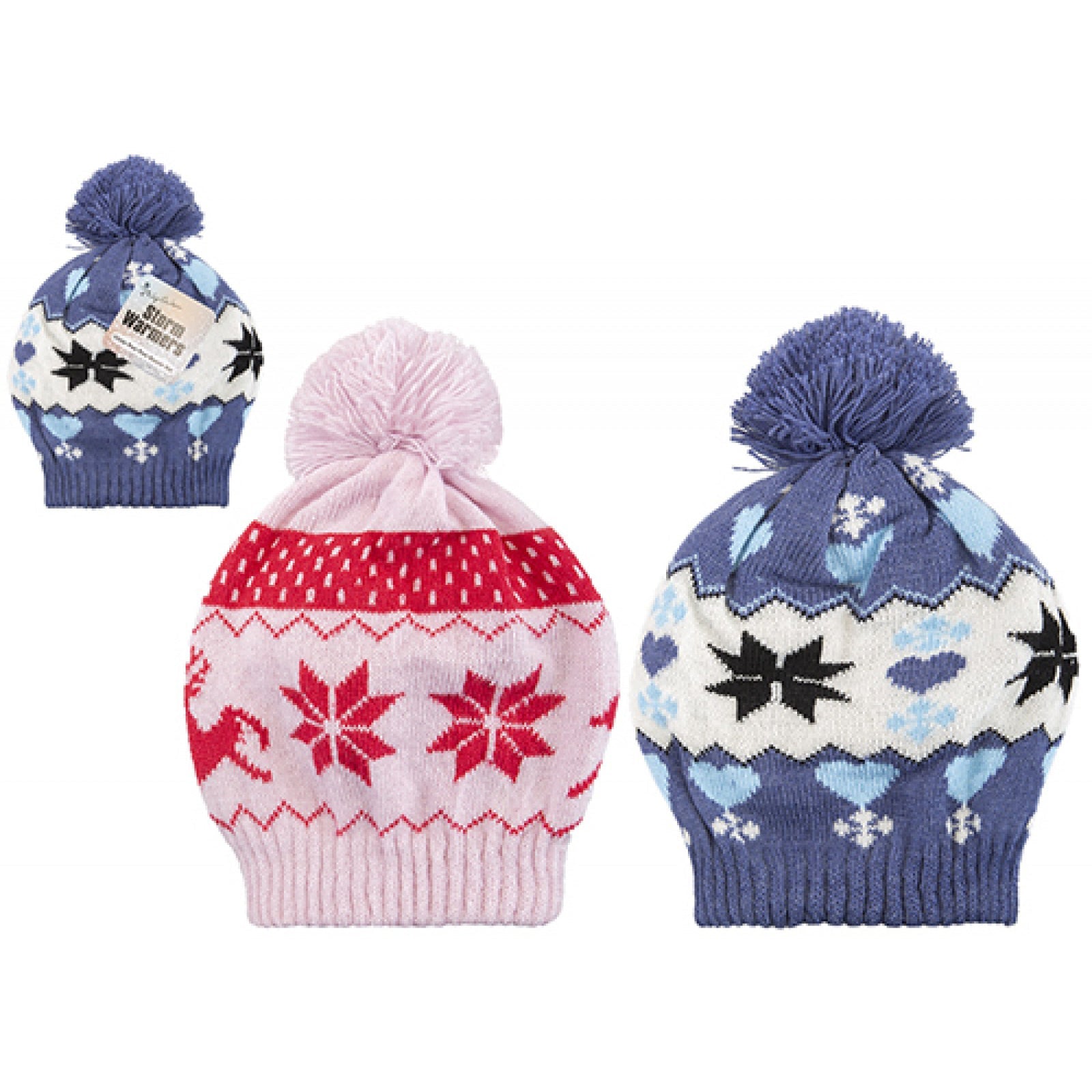 Childs Knitted Beanie Hat W/ Pom Pom Zas