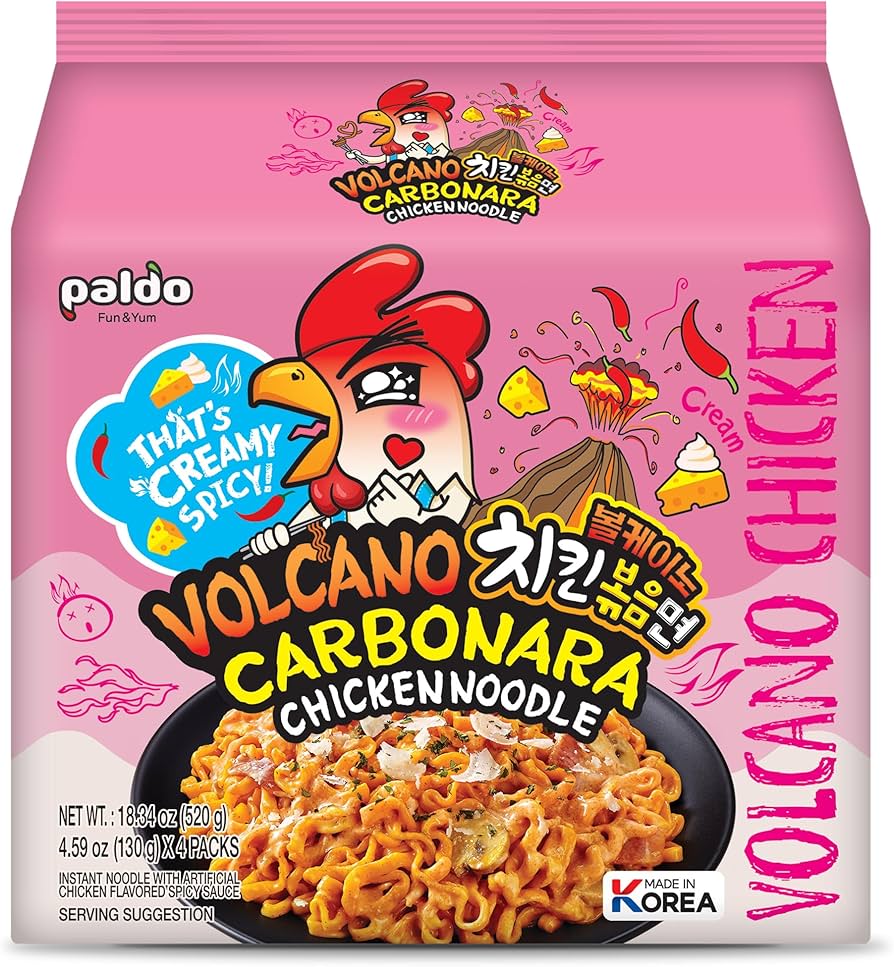 Paldo Volcano Carbonara Chicken Noodle Bag 130g