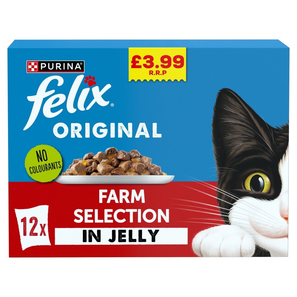 Felix Original Farm Selection in Jelly Wet Cat Food 4 x 12 x 85g PM£3.99