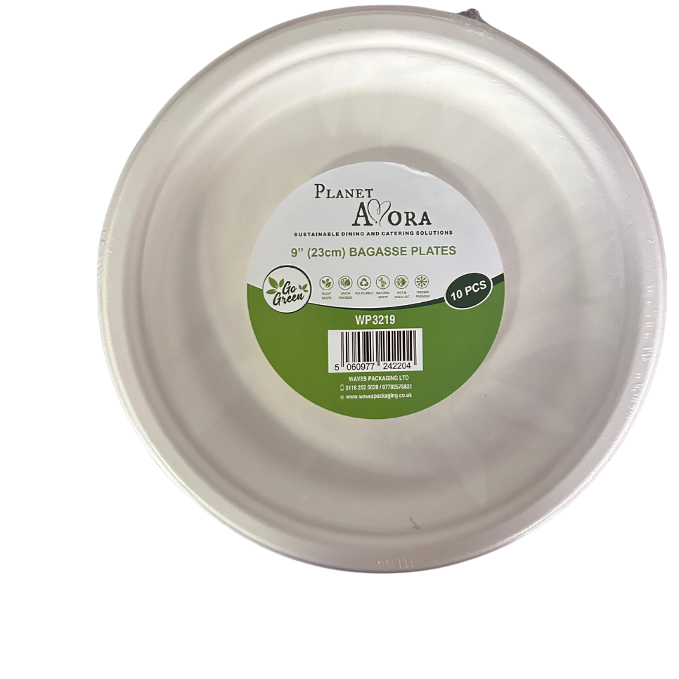 Waves Bagasse Plates 9’’ 10pk