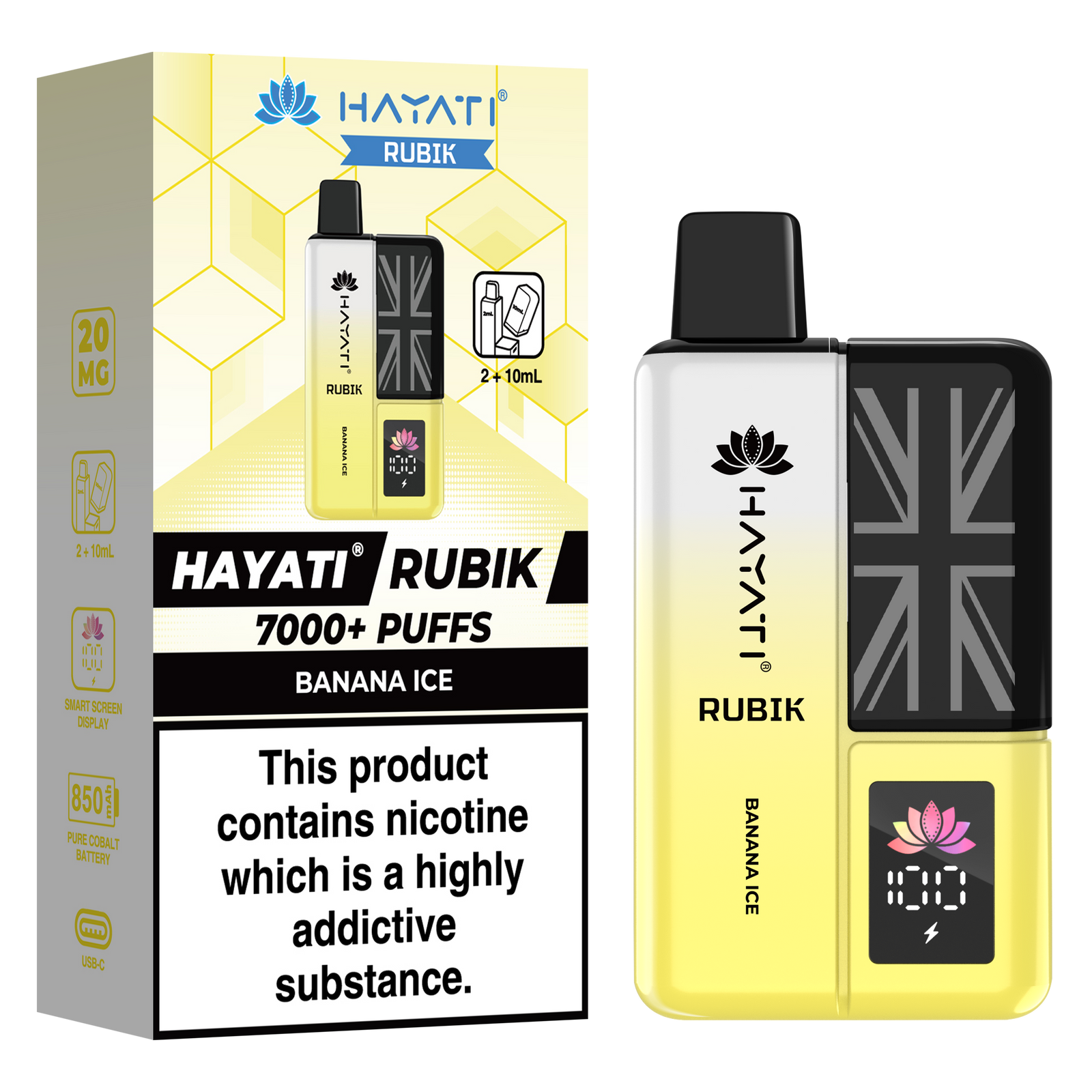 Hayati Rubik 7000+ Puff Prefilled Vape Kit 5pk