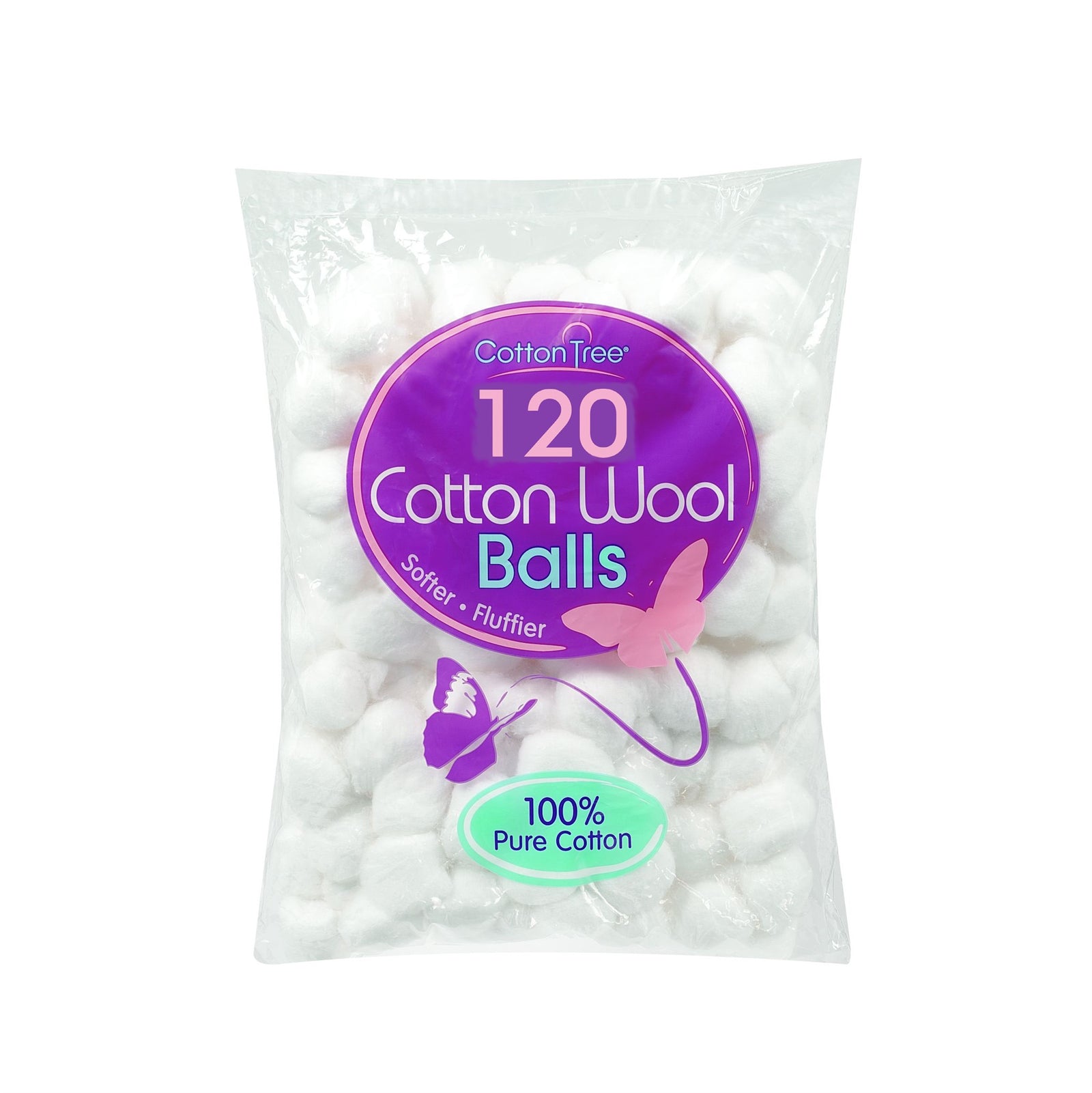 Cotton Tree Cotton Wool Balls 120pk White