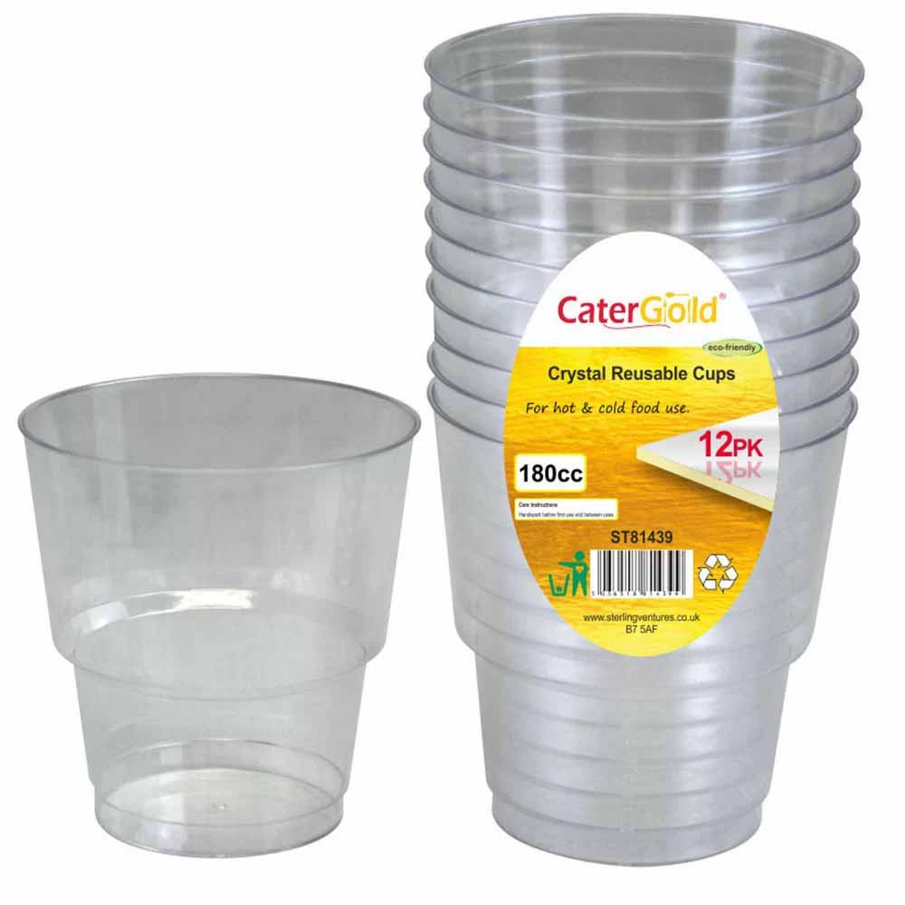 Reusable Crystal Cups 180cc 12pk
