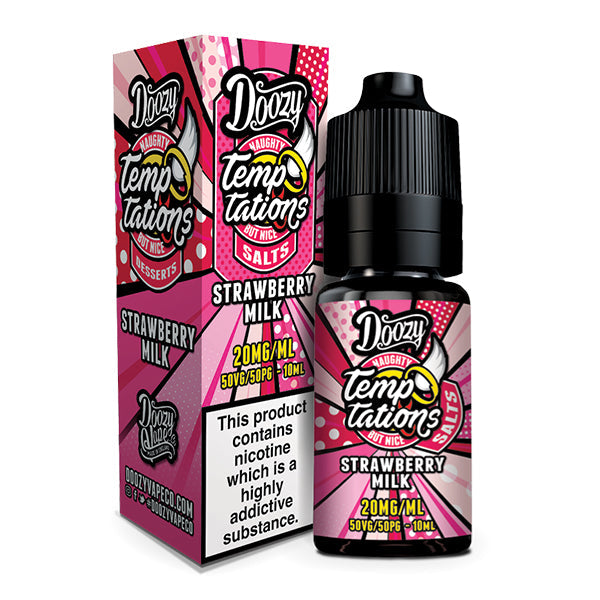 Doozy Temptations Strawberry Milk E-liquid 10ml Nic Salt