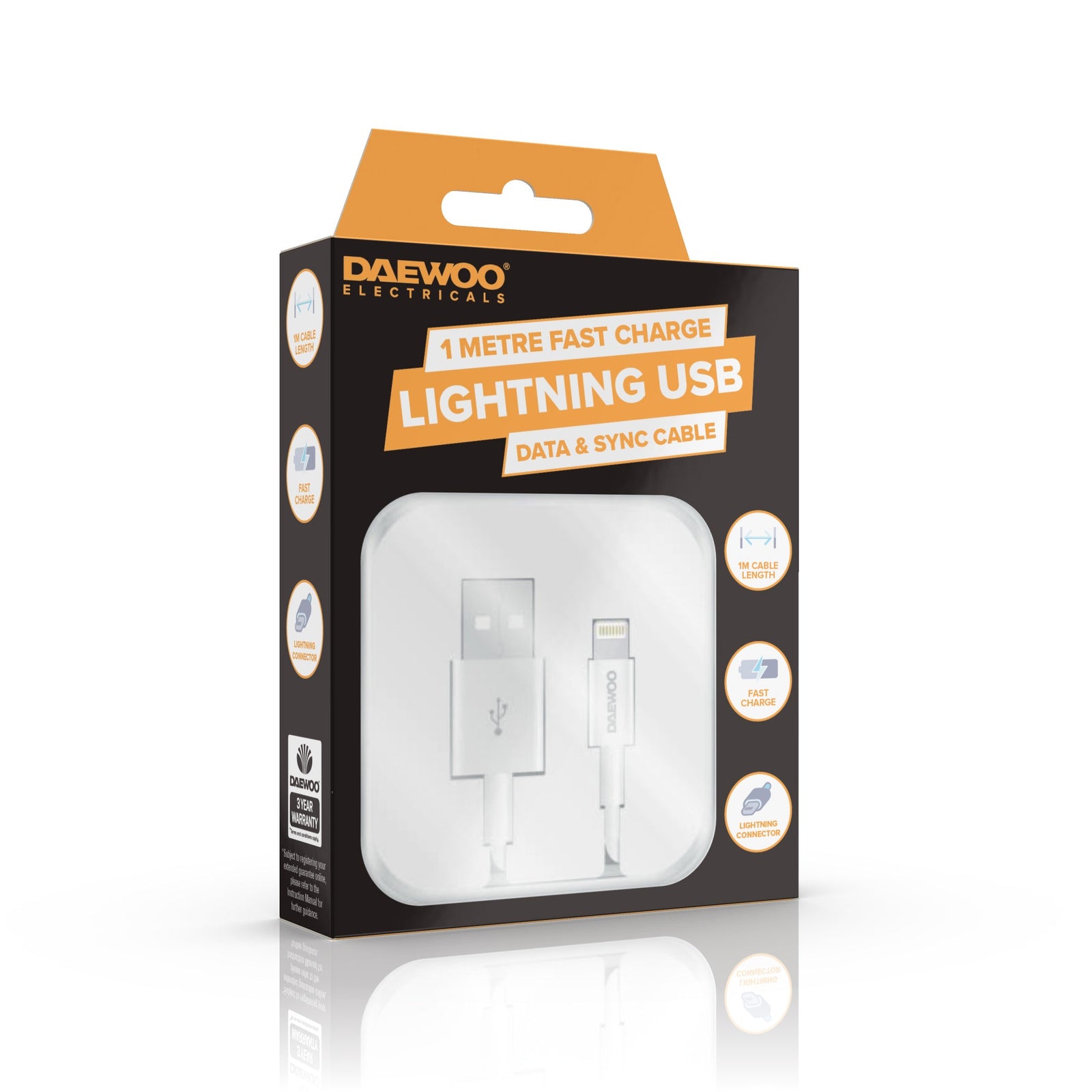 1 Metre USB-A To 8 Pin Lightning Cable