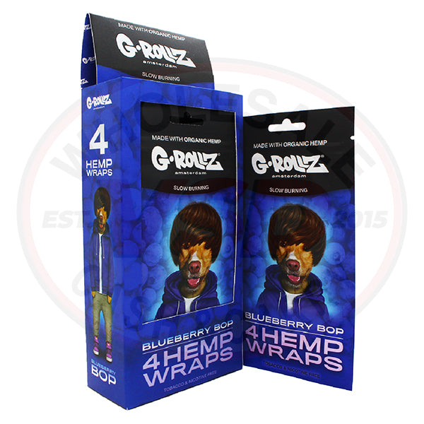 G-ROLLZ Hemp Wraps - 15 Per Box - 4 Per Pack - Blueberry Bop