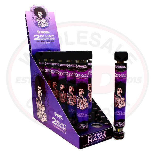 G-ROLLZ - Terpene Blunt Cones - 12 Per Box - 2 Per Pack - Purple Haze
