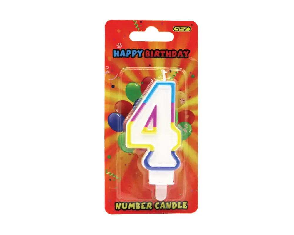 GSD Birthday Number Candles Number 4 6PCS