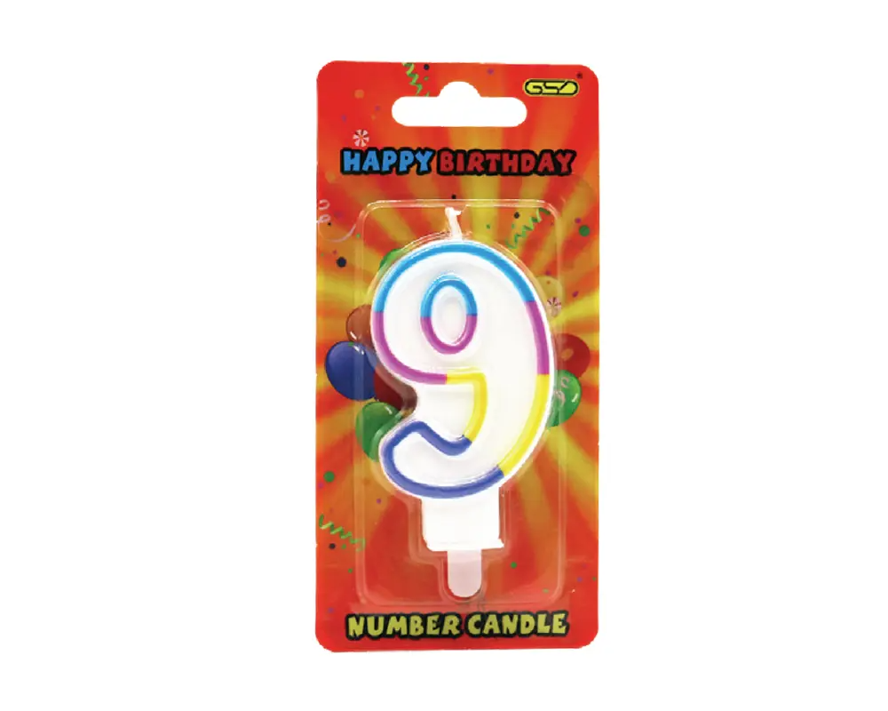 GSD Birthday Number Candles Number 9 6PCS