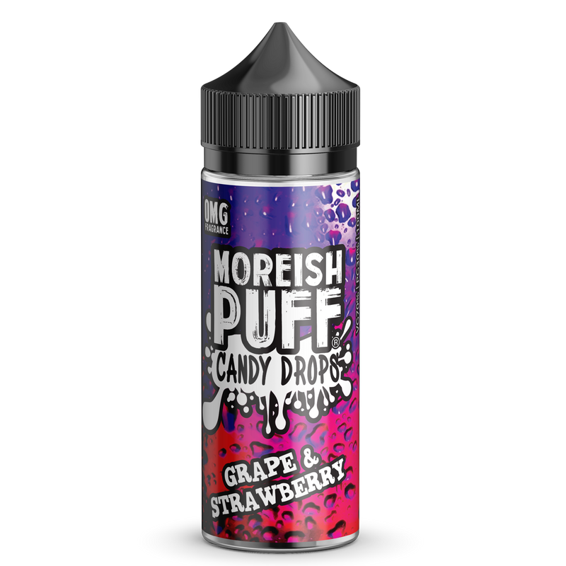 Moreish Puff Candy Drops: Grape & Strawberry Candy Drops 0mg 100ml Shortfill E-Liquid