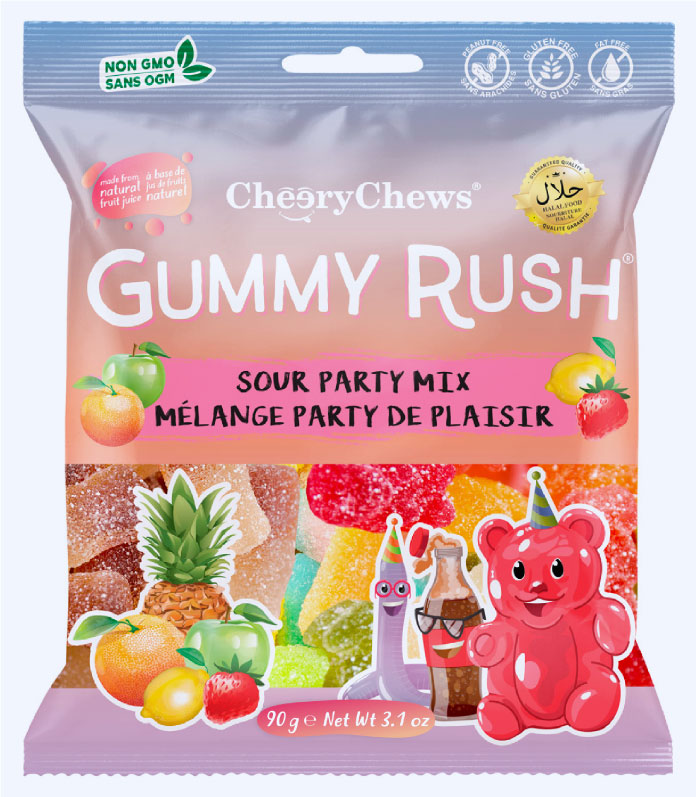Cheery Chews Gummy Rush Sour Party Mix (Box of 12)