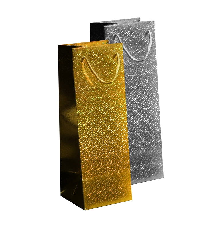 Gold & Silver Gift Bottle Bags 12pk