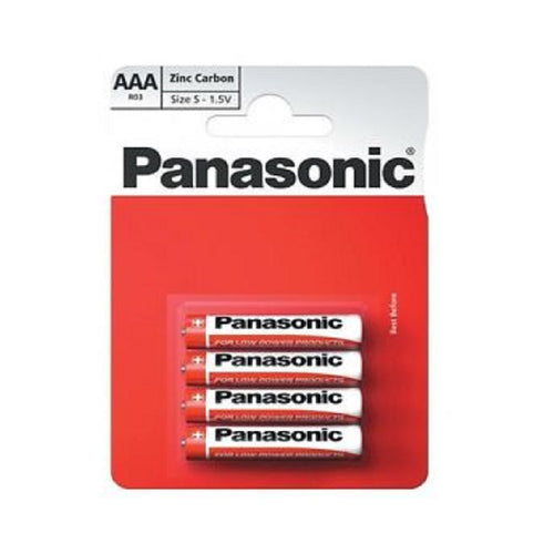 Panasonic AAA R03 Zinc Carbon Batteries (12 Packs)