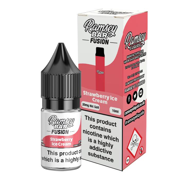 Ramsey Bar Fusion Strawberry Ice Cream 10ml Nic Salt