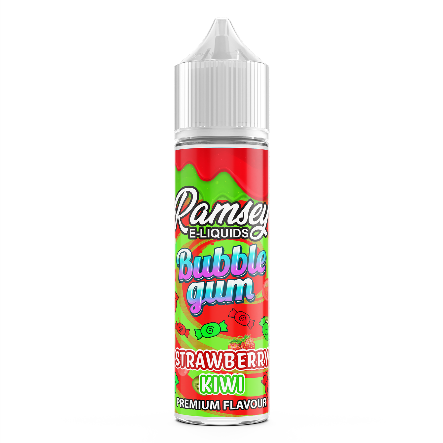 Ramsey E-Liquids Bubblegum Strawberry Kiwi 0mg 50ml Shortfill E-Liquid