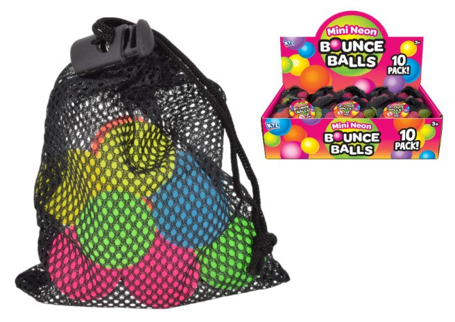 Neon Colour Mini Rubber Bouncy Balls 10pcs
