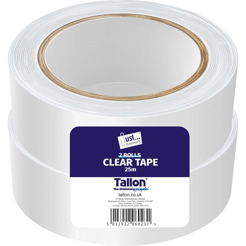2 by 25m Rolls by 48mm Clear Tape