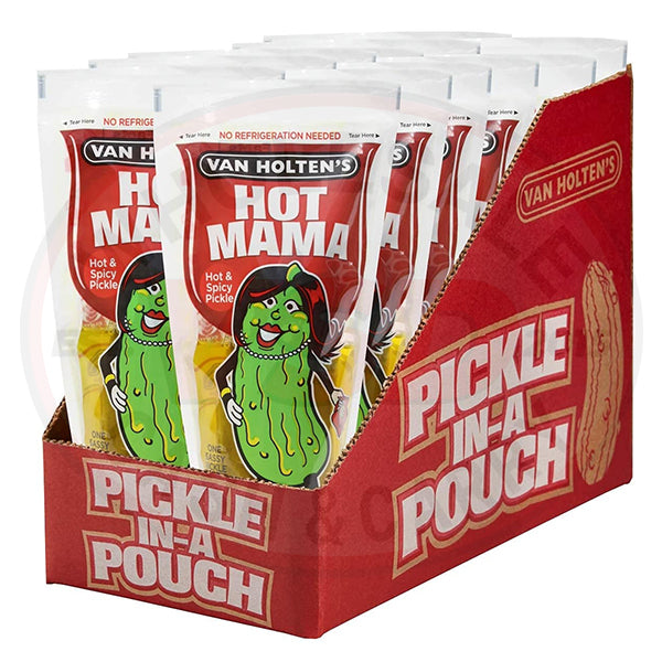 Van Holten's Hot Mama - Hot and Spicy Pickle in A Pouch - 12 Pack