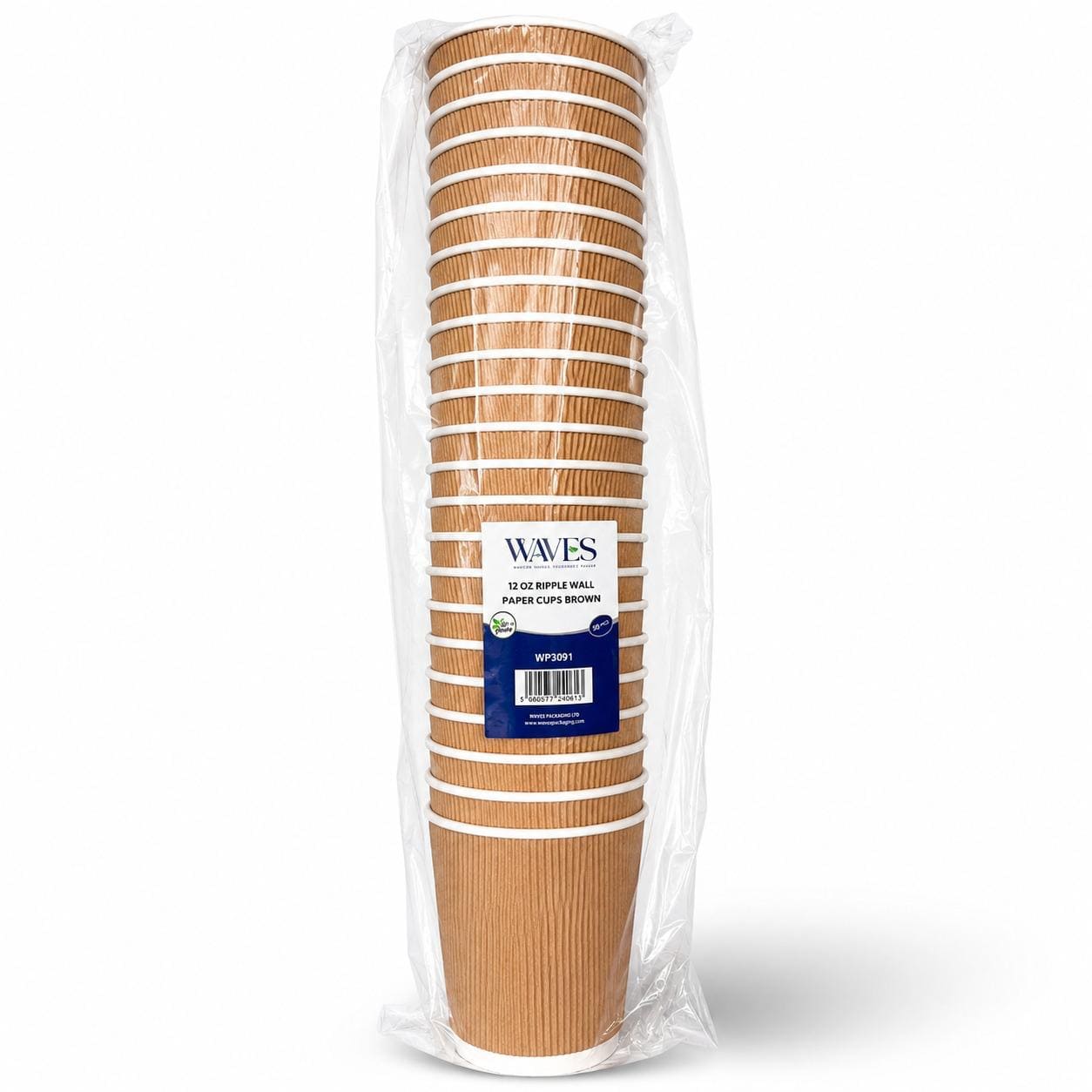 12oz Ripple Cups Brown 25 Pack