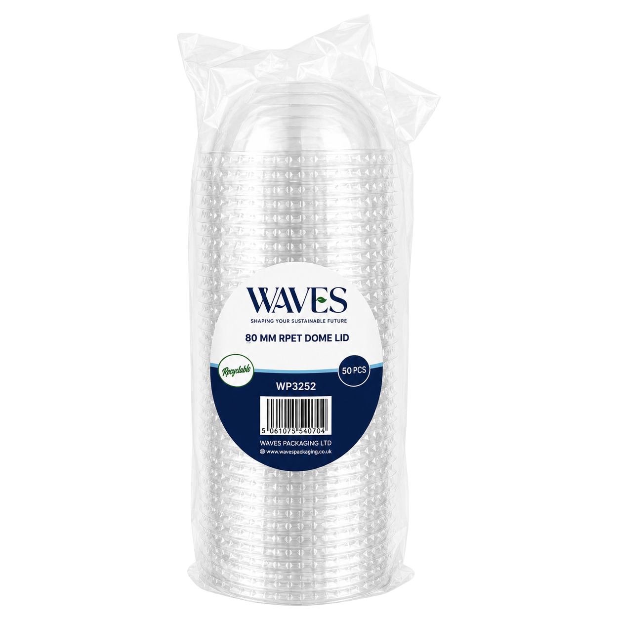 Dome Lids 8 oz 80mm 50pk