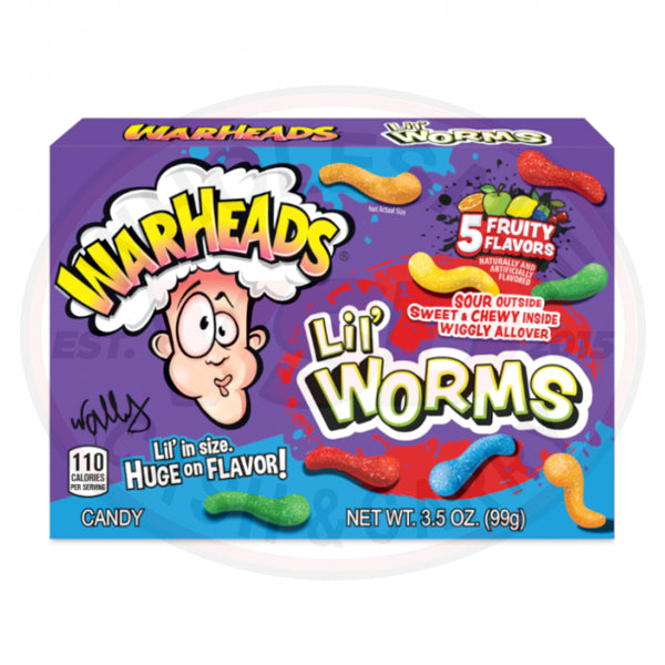 Warheads Lil' Worms Theater Box 3.5oz (99g) - 12CT