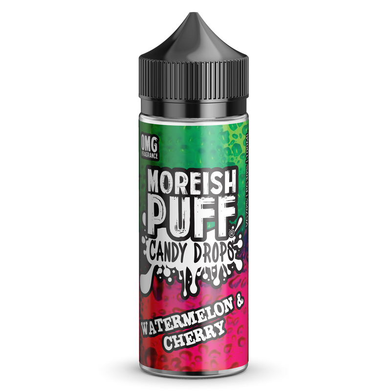 Moreish Puff Candy Drops: Watermelon & Cherry Candy Drops 0mg 100ml Shortfill E-Liquid