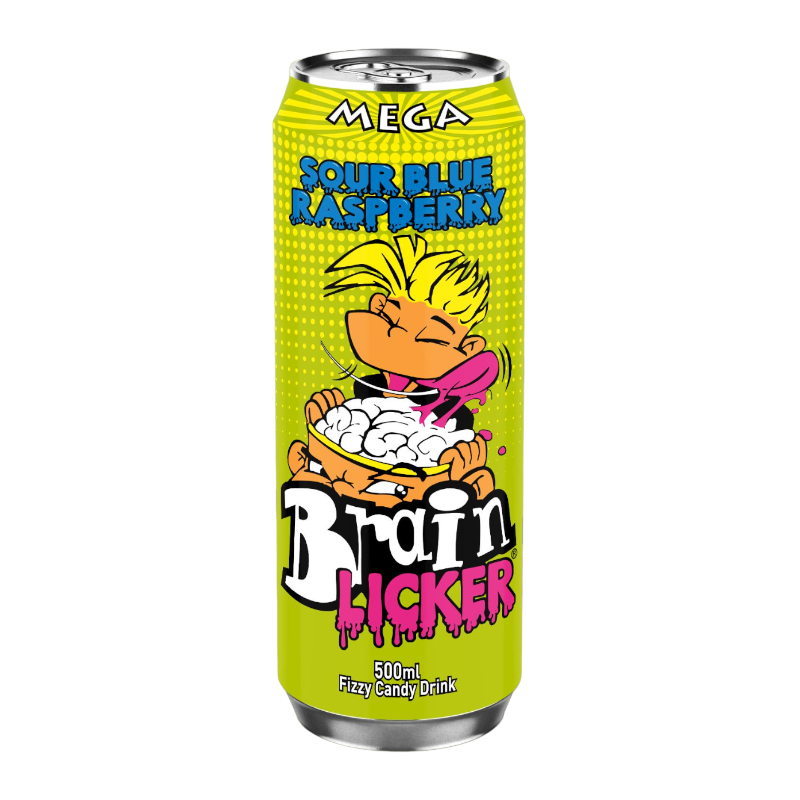 Brain Licker Sour Blue Raspberry Soda 500ml - 12CT