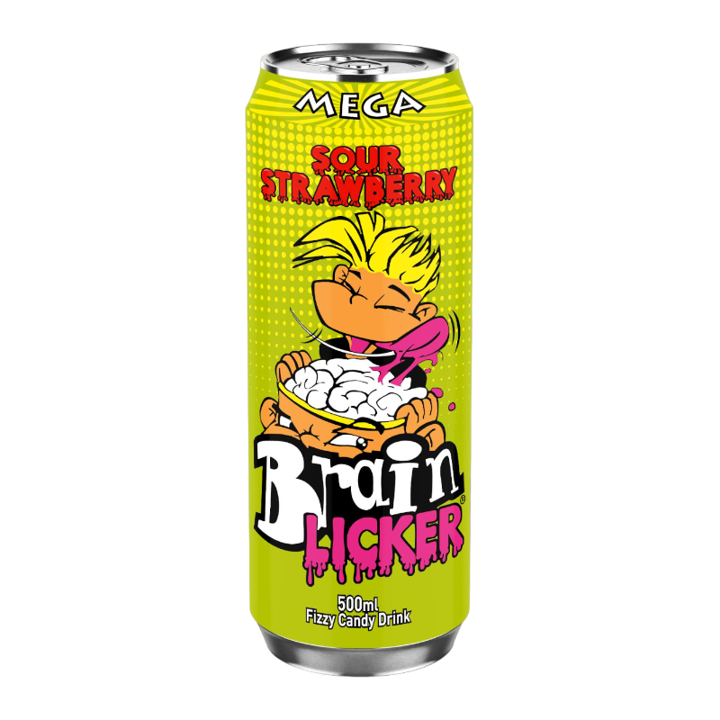 Brain Licker Sour Strawberry Soda 500ml - 12CT