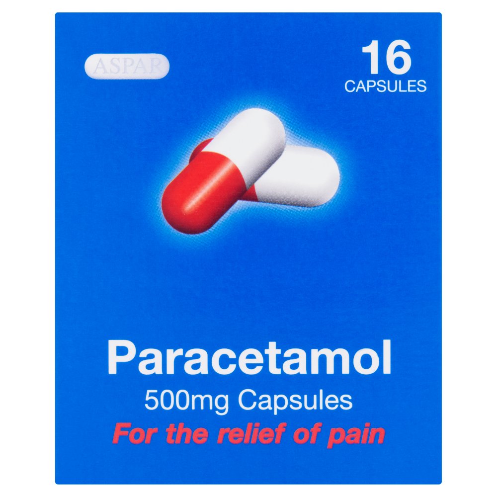 ASPAR Paracetamol 500mg Capsules 12 x 16