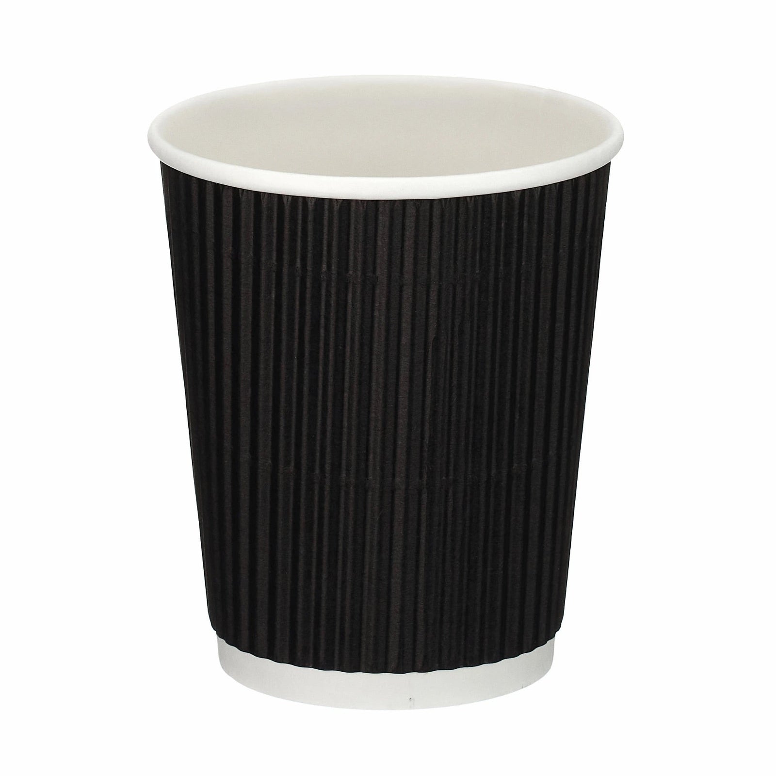 8oz Black Ripple Wall Hot Cup (PE Lined) (25pk)